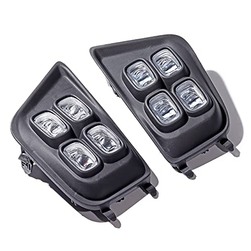 Compatible For 2012-2015 Toyota Tacoma 4-Eyes Style DRL LED Clear Fog lights Lamps Dayrime Running Light Turn Signal Assembly Fits For OE 81481-04020 81482-04020