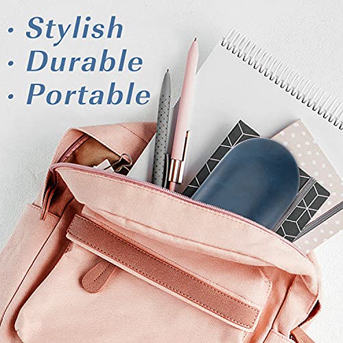 Image of MoKo Double Eyeglass Case, Contact Lens Case with Mirror Tweezers Remover, 2 in 1 Double Sided Portable Contact Lens Box Holder Container Soak Storage Kit Sunglasses Pouch for Men & Women, Blue