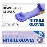 Medguy Medical Nitrile Exam Gloves, 4.5 Mil Powder-Free Latex-Free Food-Safe Disposable Cooking Cleaning Glove, Blue-Violet 100Pcs (X-Large)