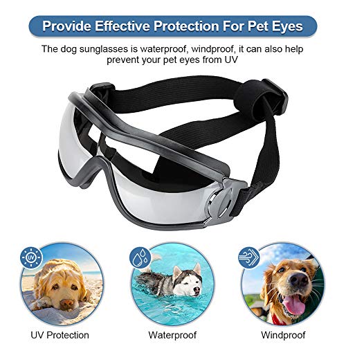 Yosoo Health Gear Dog Sunglasses, Stylish UV Protection Pet Goggles with Lightweight Frame, Pet Glasses Eye Wear… - Image 3