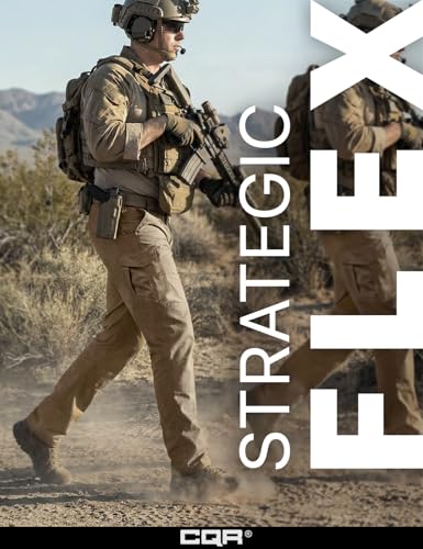 Image of CQR Men's Flex Ripstop Tactical Pants, Water Resistant Stretch Cargo Pants, Lightweight EDC Hiking Work Pants