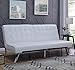 Homegear PU Leather Furniture Futon Split Back Sofa Bed, White