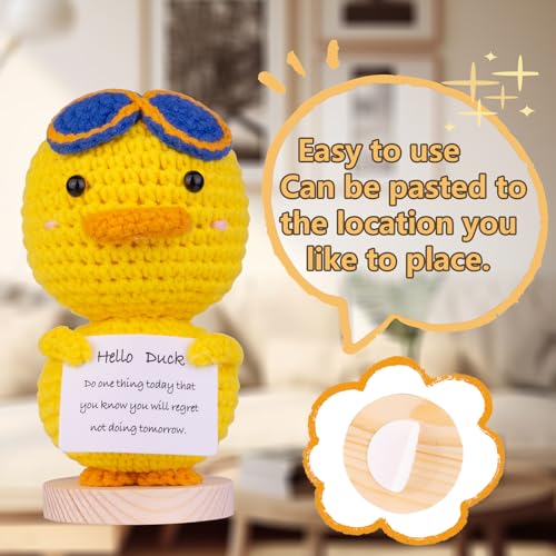 Image of 2PCS Handmade Emotional Support Crochet Rabbit Chick Gifts, Cute Knitted Rabbit Dolls Car Decoartions with Wooden Base, Front Card Decoration for Birthday Gift Home Decoration(A6)