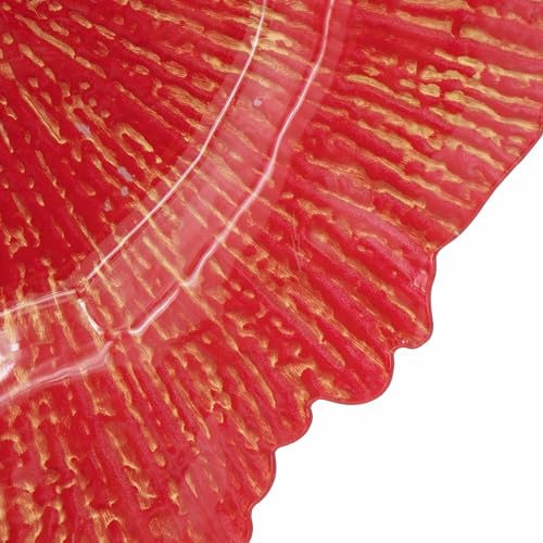 Platos cargadores plásticos rojos 13" pack x4 miniatura 7