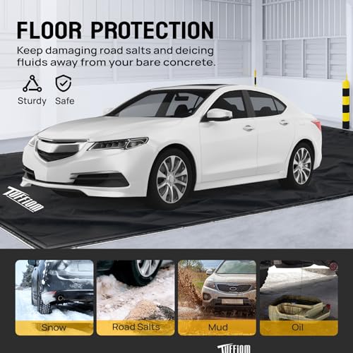 Tuffiom G33006458GARAGECTMAT 7'9 Inch X 18' Containment Mat With Squeegee, Garage Floor Mats For Under Car, Heavy Duty Waterproof Car Parking Mats For Snow Ice Rain Mud Oil thumb #1