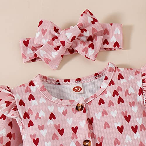 Camisas de Dia dos Namorados para meninas infantis: estampas de corações de manga comprida brilhante