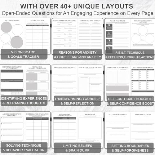 Mental-Health-Journal-91-Day-Self-Care-Journal-for-Women-Men-Guided-Anxiety-Stress-Relief-Journal-with-Mood-Tracker-Cognitive-Behavioral-Therapy-Journaling-with-Mental-Health-Coloring-Pages-Dream-Log