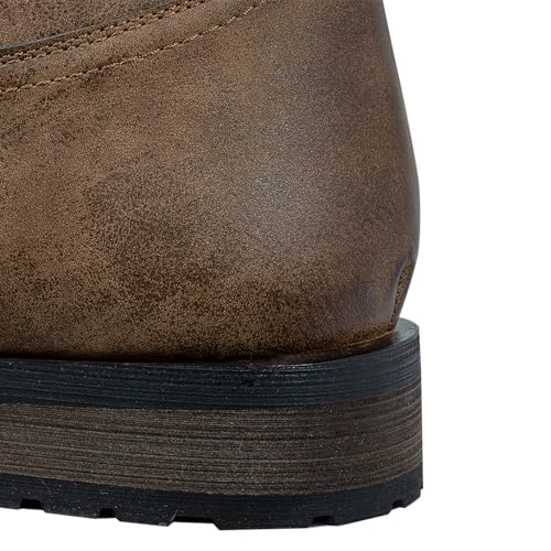 Image of J's.o.l.e Cowboy Boots for Men Square Toe Work Boots Pull on Silp Resistant Wide Calf Men's Western Boot Brown