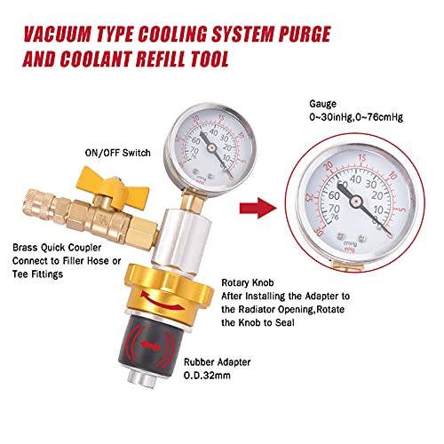 Engine Cooling System Vacuum Purge & Refill Kit Set Universal Pro Tools #TOP3