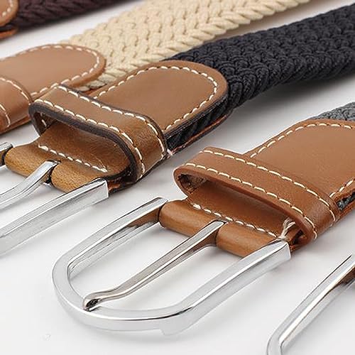 eYLun Men Woven Elastic Stretch Belts Casual Canvas Braided Belts for Women Junior4
