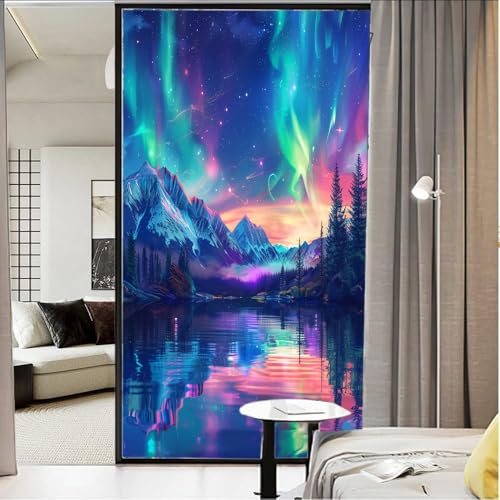 Vinilo para ventana con diseño Fantasy Aurora Borealis 31.5x47.2 pulgadas miniatura 3