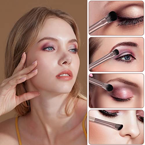 Juego de 4 Brochas de Maquillaje para Ojos Profesional de Pincel para Sombra de Ojos con Bolsa de PU Brochas para Ojos para Mezclar Sombras de Ojos, Delineador de Ojos - imagen 3