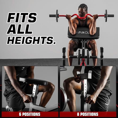 Image of Mikolo Preacher Curl Bench, Plate Loaded Bicep Curl Machine, Bicep Workout Equipment，2 in 1 Arm Training Machine for Home Gym