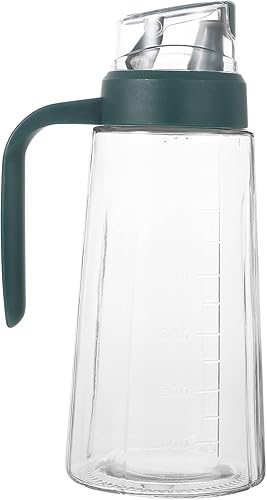 Cabilock Botella dispensadora de aceite operada con apertura automática, botella de condimento de vidrio para uso en cocina, condimento creativo,