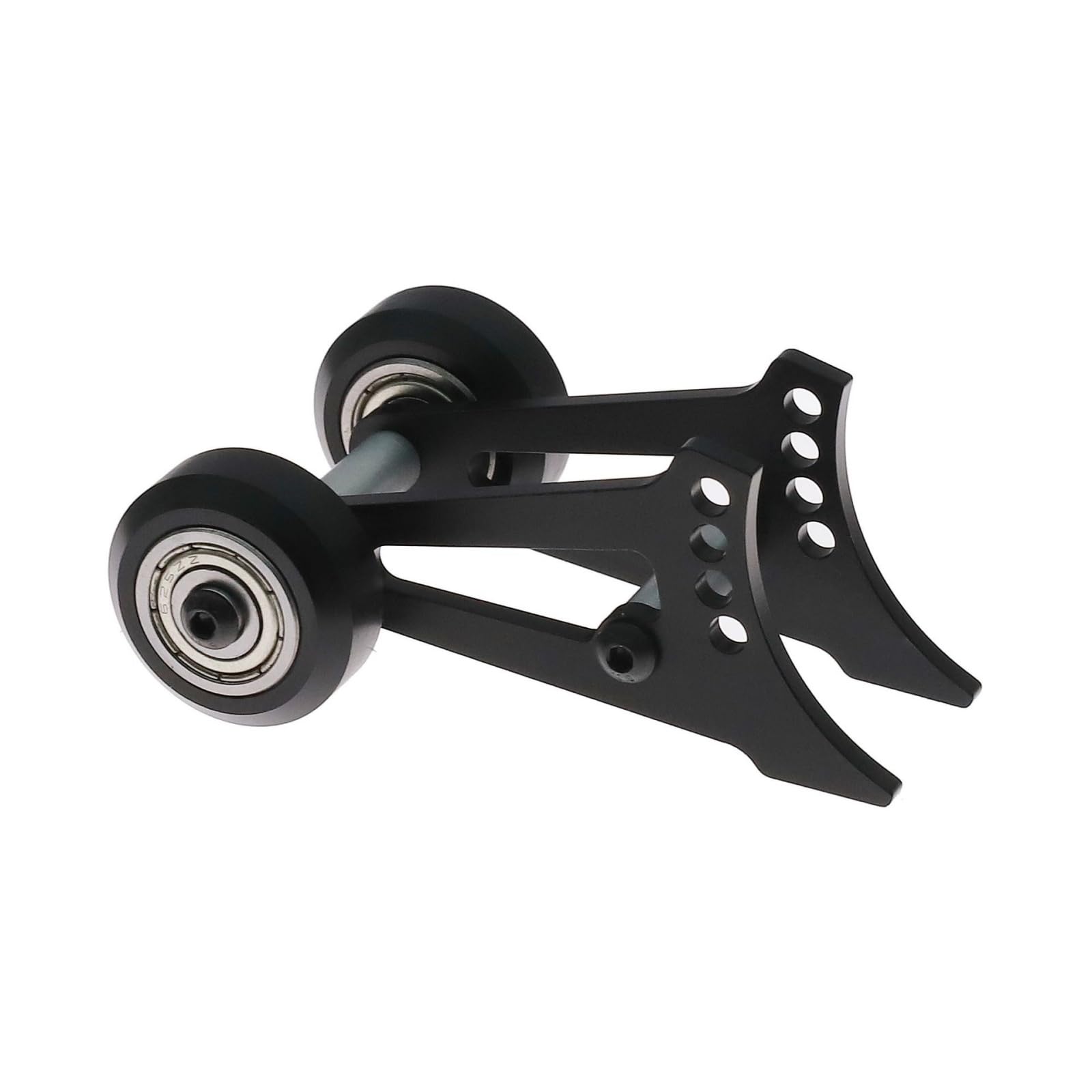 XBERSTAR RC Head Up Wheel for Tamiya CW-01 Lunch Box RC Aluminum Single Double Head Up Wheel Wheelie Bar Assembly (Black Double Wheels)