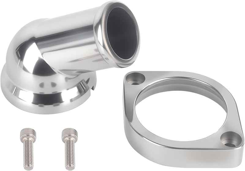 Alojamento da válvula termostática Water Neck 45° TBAPFS em alumínio polido para motores Chevy GM
