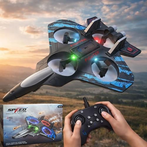 Image of GRAPHENE Remote Control Aeroplane RC Plane for 6-16 Years Kids Boys Adults Fighter Jet Toy 2.4 GHz with LED Lights 360 Flip Hovering Stunt Roll Spin Flight Aircraft Foam Glider Airplane Hobby Toy
