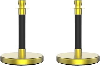 Stanchion Rope, Crowd Control Rope Barrier Short Stanchion Post 45cm/ 50cm Height, Heavy Duty Stanchion Poles for Red Carpet/Museum/Exhibition, Crowd Control Barrier Stan,Flat Top