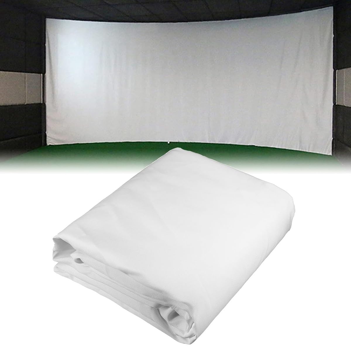 Écran d'impact pour simulateur de golf 3mx4m en tissu blanc isolant