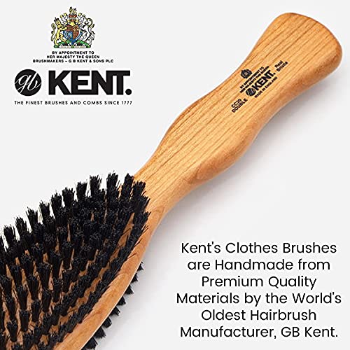 Kent Cc20 Double-Sided Clothes Brush Boar Bristles Lint Remover. Firm For Dust And Dirt, Soft For Gentle Brushing For Keeping Fabrics Free From Fibres, Fluff And Pet Hair. Cherrywood. Made In England #TOP3