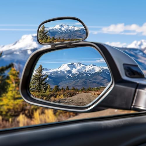 Image of Blind Spot Mirror Adjustable 360 Degree Car Side Mirror, HD Glass Rear View Mirror Exterior Accessories for Car SUV Frame Thickness Less than 5MM (2 x Style 7)