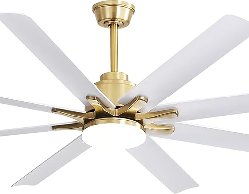 Sofucor Ventiladores de techo de 66 pulgadas con luces y control remoto, ventilador de techo inteligente moderno para interiores y exteriores con