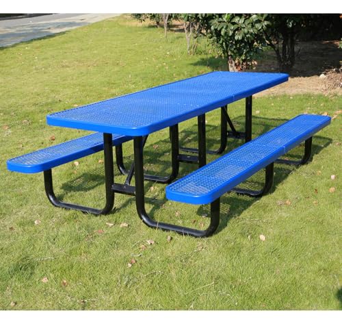 LifeYard Heavy-Duty 8-Foot Expanded-Metal Picnic Table