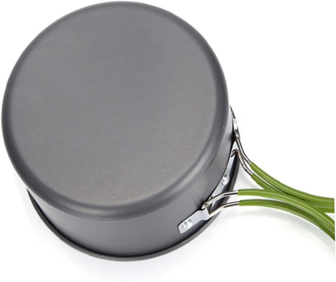 1Set Camping Cookware Set Outdoor Cooker Kit for Picnic BBQ Non Stick Insulated Handle Lightweight Durable Cooking Pots Frying Pan for Camping