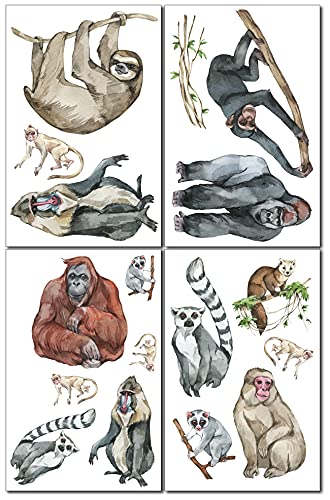 Samunshi® Wall Sticker Monkeys and Gorillas Set Wall Pictures Children's Room Decoration Boy Wall Sticker Children's Room Girl Wall Sticker Children's Room