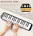 Vangoa 37 Key Melodica Musical Instrument Soprano Melodica Air Piano Keyboard with Carrying Bag, 2 Mouthpieces, Wipe Cloth, Key Stickers, Black