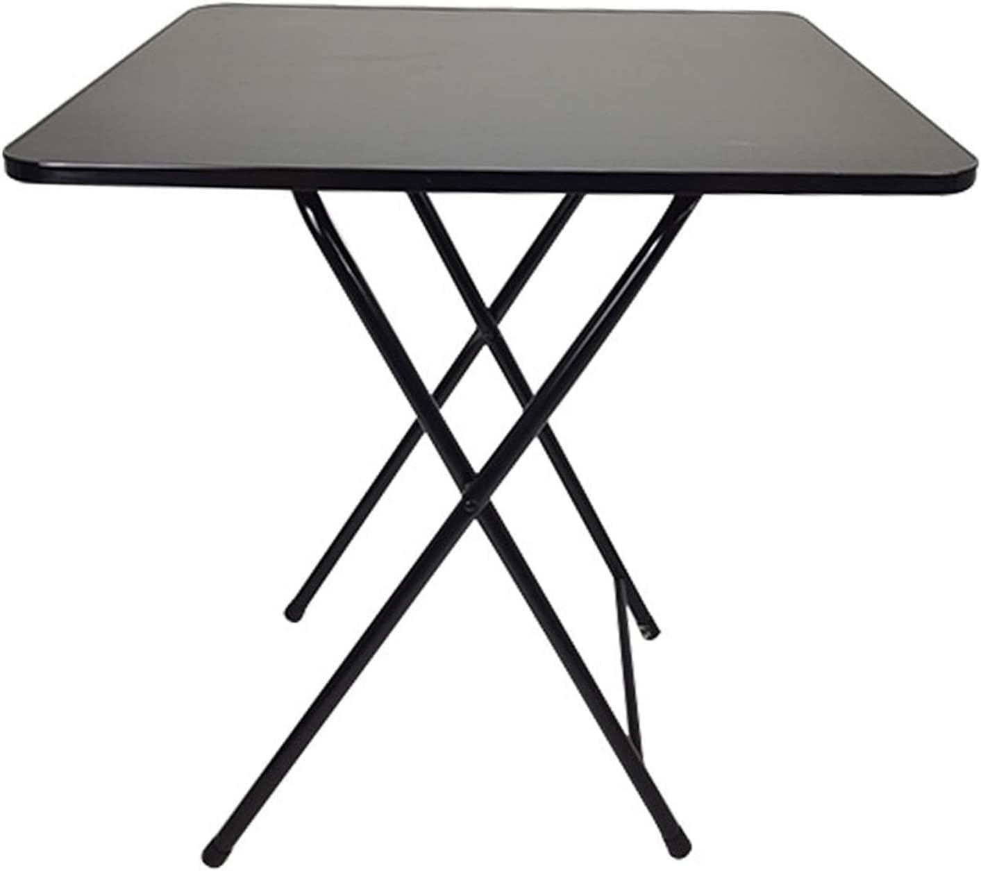 Foldable Dinner Table,2ft Square Solid Mdf 4 Persons Home Office Study Computer Desk Home Improvement Easy-To-Clean Resin Surface Black