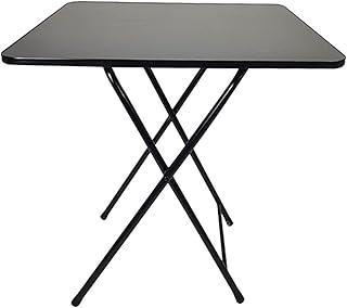 kiskick Foldable Table,Foldable Dinner Table Square Solid MDF 4 Persons Home office Study Computer Desk innovative and compact folding table Space saving folding table for dining room Black