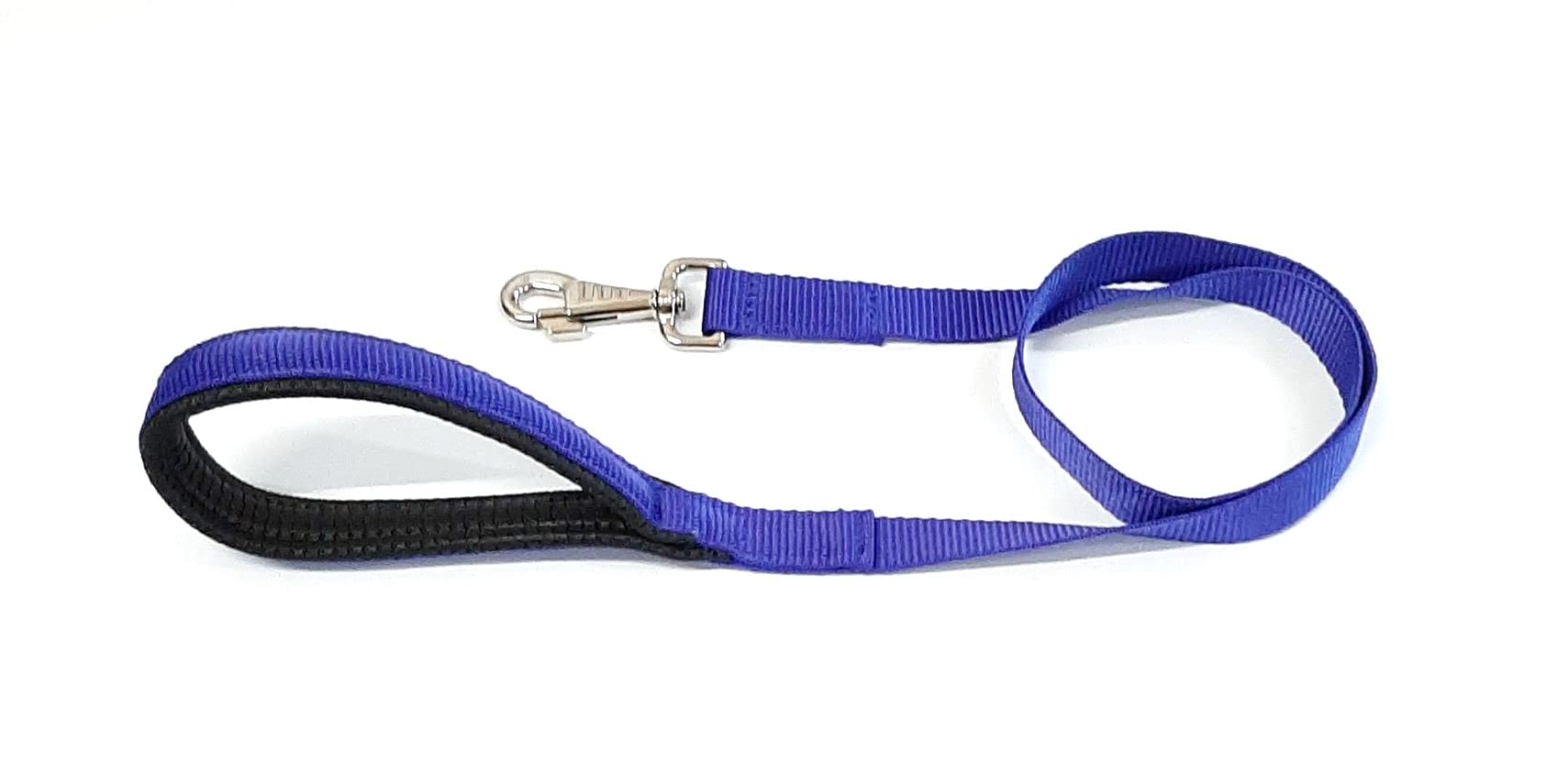 Short Dog Lead With Padded Handle Walking Training Leash Close Control In Strong 25mm Webbing (Royal Blue, 45" (1.1 Metres))