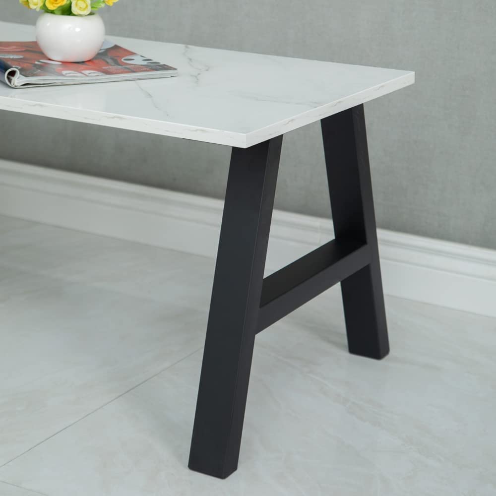 DECORILAMetal Industrial Dining Modern Table Legs Desk Legs Base Cast Iron Welding Wrought Iron Coffee Table Bench Legs Night Stand Office (Mini A Shape)