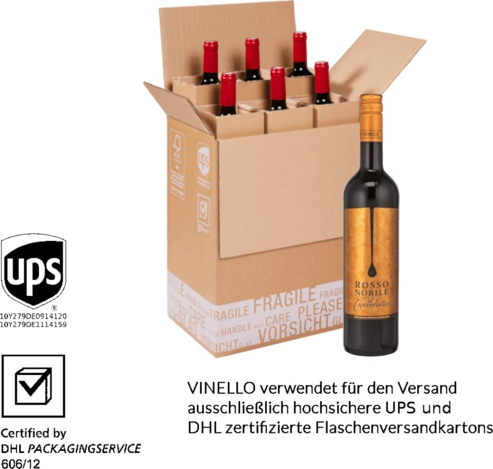 Rosso Nobile al Cioccolata von Les Grands Chais de France Rotwein 6 x 0,75l VINELLO - 6er - Weinpaket inkl. kostenlosem VINELLO.weinausgießer