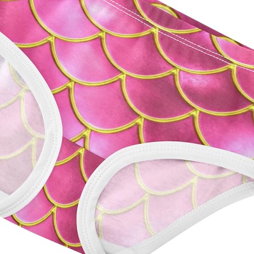 Toddler Underwear Floral 2t Cotton Little Girl Panties Fancy Kids Briefs Undies Mermaid Fish Scales Pink4