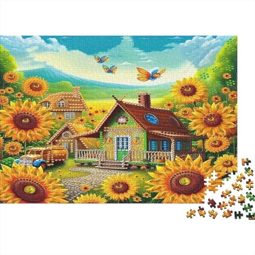 Puzle de girasol de 1000 piezas para disfrutar en familia de los 12 años en adelante