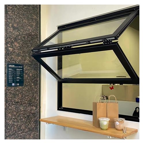Ventana Plegable Hacia Arriba For Cafetería, Ventana De Servicio Con Marco De Aluminio, Ventana De Doble Guillotina De Montaje Empotrado, Ventana De Servicio De Tamaño Personalizable, Ventana De Conce