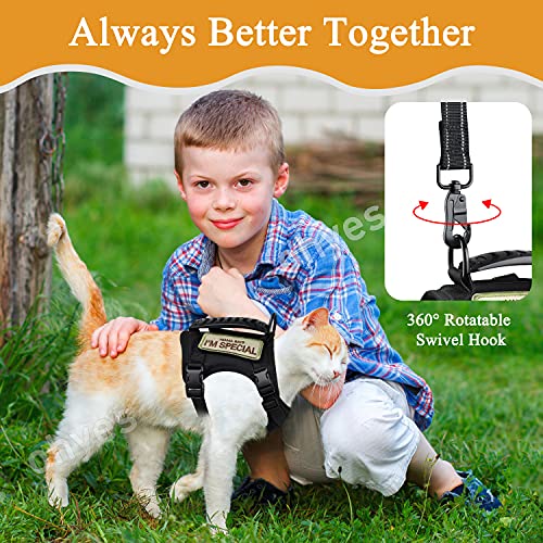 Tactical Cat Harness and Leash for Walking,Escape Proof Soft Adjustable Pet Vest Harness for Large Cat,Breathable Mesh… - Image 3