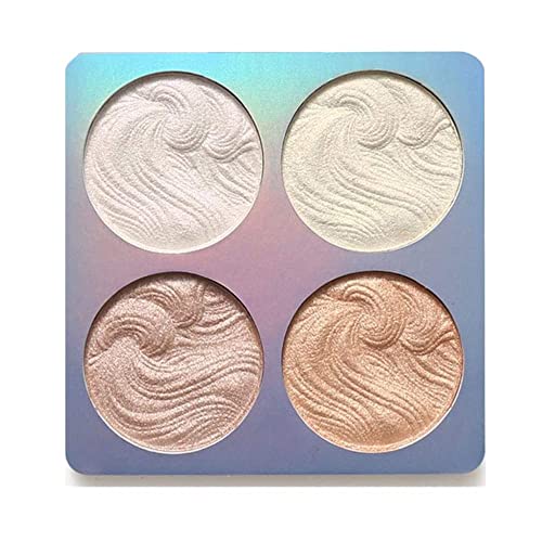 Mysense 4 Colors Shimmer Highlight Makeup Contour Palette,Shimmer Blush & Makeup Highlighter Powder Bronzer Palette,Highlighter Makeup iluminadores Illuminator,02