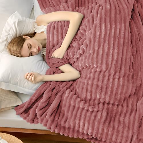 image for Bedsure GentleSoft Dusty Pink California King Size Blanket for Bed - C