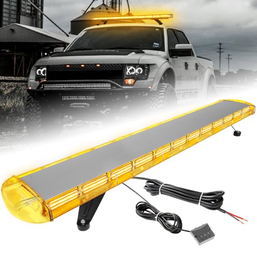 ASPL 53 inch 260 LED Low Profile Rooftop Strobe Lights Bar High Intensity Emergency Warning Flashing Beacon Snow Plow Light Traffic Advisor Car Hazard Construction Roof Lights Bars (Amber)