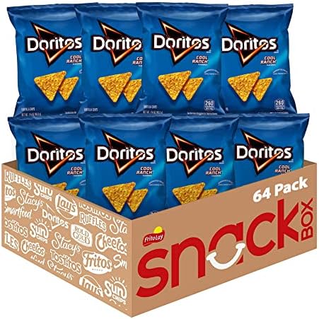 Doritos Flavored Tortilla Chips, Cool Ranch, 1.75 Ounce (Pack of 64)