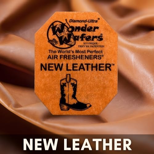 Image of Wonder Wafers 75 Count Air Fresheners Individually Wrapped, New Leather Fragrance