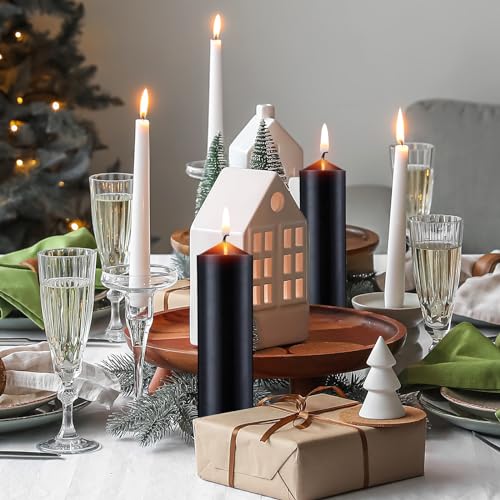 Mtlee YNY-MTLEE-848 18 Pcs Set Of 3 Pillar Candles Ivory Pillar Candle Bulk 2 In X 3, 6, 8 Long Burning Candles Clean Unscented Smokeless Pillar Candles thumb #4