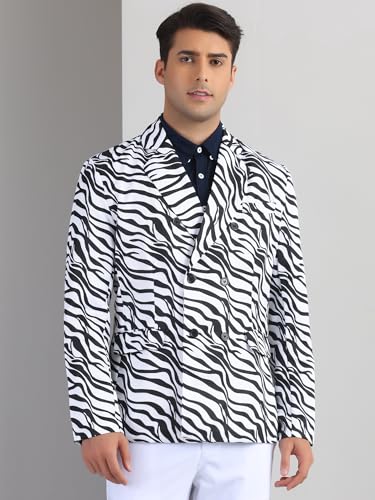 Lars Amadeus Animal Printed Blazer for Men's Festival Peak Lapel Double-Breasted Sport Coat Festival Suit Jacket2