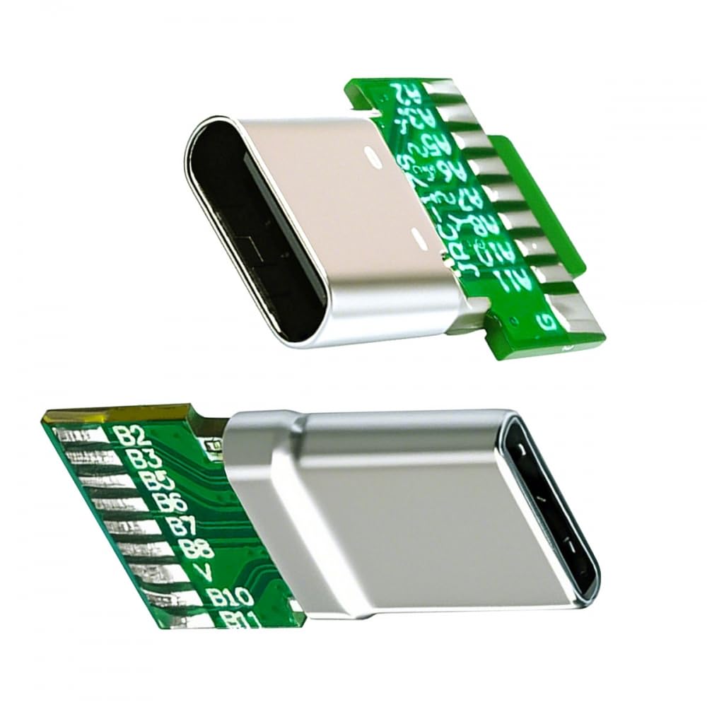 CY Connector 2pcs/lot OEM DIY USB-C USB 3.1 Type-C Male & Female Plug Socket Connector Solder Type with PCB