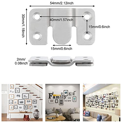 Image of Stainless Steel Picture Hangers,Photo Frame Hanging Hook Z Shaped Clip Bracket Furniture,4 Sets Flush Mount Bracket Wall Mount Hardware,French Cleat for Mirror, Photo Shelf and Cabinet (Silver)