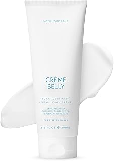 NOTHING FITS BUT CrÃ¨me Belly Botaniceutical Maternity Herbal Vegan Cream for Stretch Marks Cream for Pregnancy with Rosemary, Green Tea and Chamomile Extracts (6.8 fl oz / 200ml)