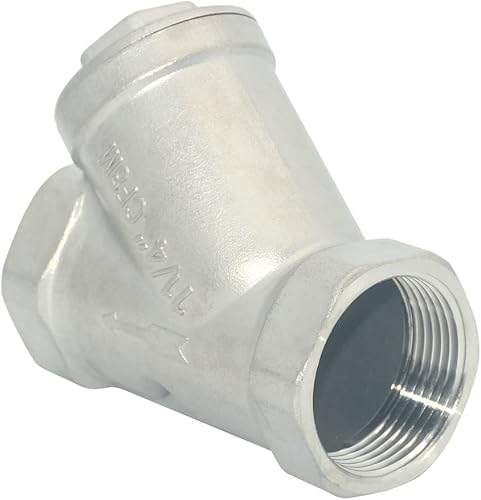 Miniatura 7 de Megairon Válvula de filtro de malla de filtro WYE de 1-14", válvula de retención hembra 800WOG Y-Spring NPT, acero inoxidable SS316 CF8M